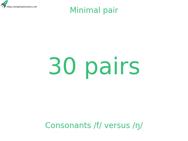 Minimal pair: Consonants /f/ versus /ŋ/, 30 pairs