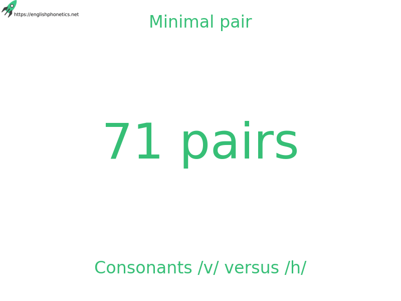 Minimal pair: Consonants /v/ versus /h/, 71 pairs