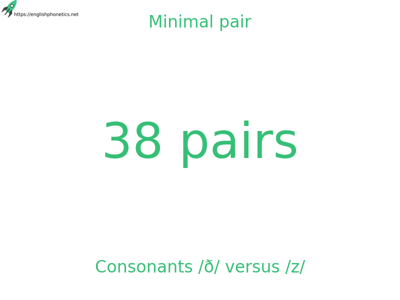 Minimal pair: Consonants /ð/ versus /z/, 38 pairs