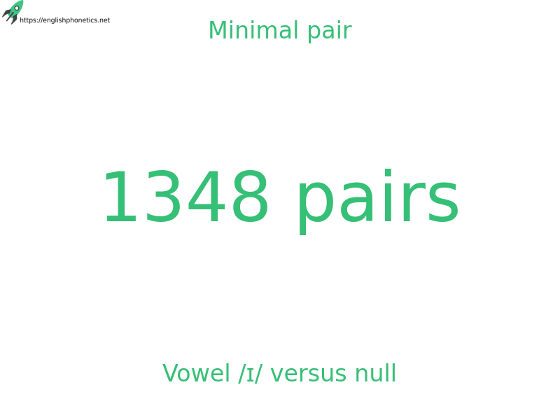 Minimal pair: Vowel /ɪ/ versus null, 1348 pairs