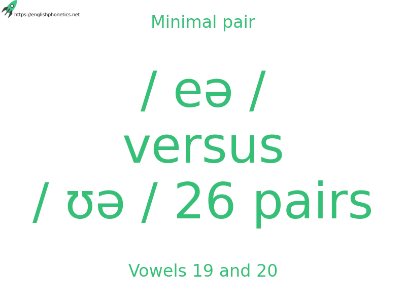 Minimal pair: Vowels 19 and 20, / eə / versus / ʊə / 26 pairs