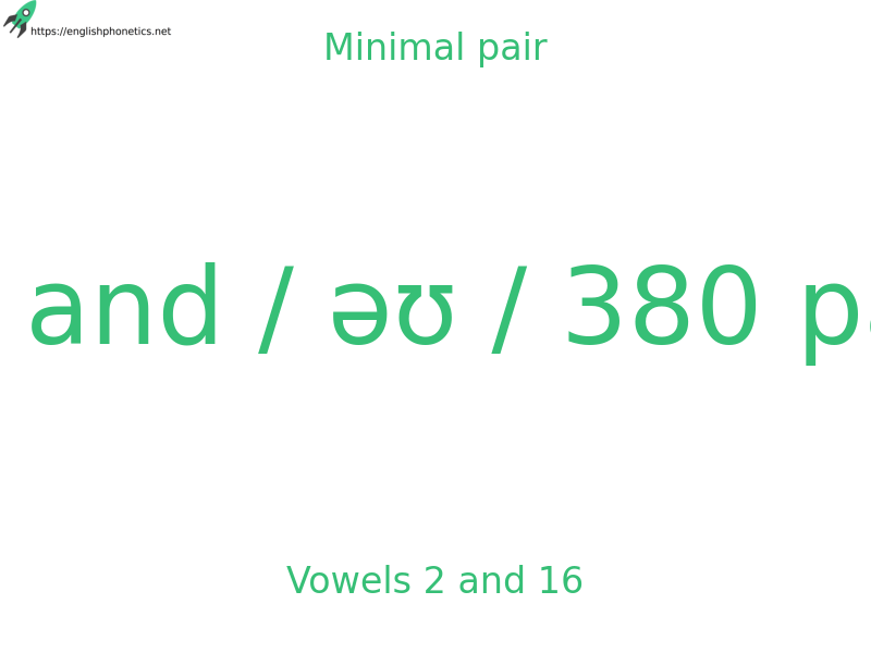 Minimal pair: Vowels 2 and 16, / ɪ / and / əʊ / 380 pairs